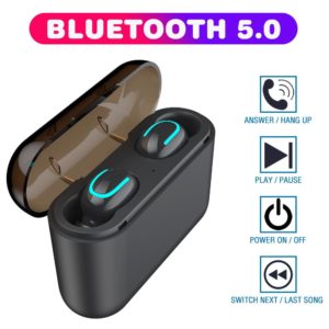 Bluetooth 5.0 Headphones TWS Wireless Mini In-Ear Sports Waterproof Headphones with Microphone